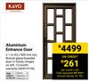 Kayo Aluminium Entrance Door 2.1m(h) X 900mm(w) 850010136