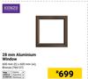Kenzo 28mm Aluminium Window (Bronze) 600mm (h) X 600mm(w) 766137