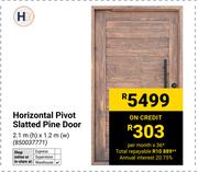 Horizontal Pivot Slatted Pine Door 2.1m(h)  X 1.2m(w) 850037771