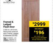 Swartland Framed & Ledged Flush Door 2.032m X 813mm 33750
