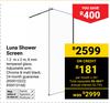 Lusso Luna Shower Screen 1.2m X 2m 850010222, 850010168
