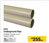 PVC Underground Pipe Cream ULE420 110mm X 6m 19374-Each