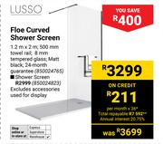Lusso Floe Curved Shower Screen 1.2m X 2m 850024765