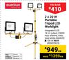 Eurolux 2 x 20 W Portable Tripos LED Workout 660639-Each