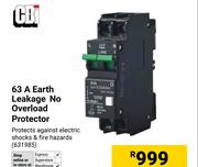 CBi 63A Earth Leakage No Overload Protector 631985
