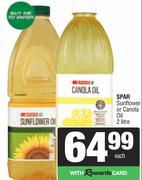 Spar Sunflower Or Canola Oil-2L