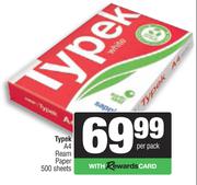Typek A4 Ream Paper 500 Sheets-Per Pack