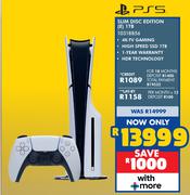PS5 Slim Disc Edition (E) 1TB