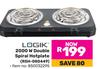 Logik 2000W Double Spiral Hotplate RSH-080449