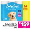 Baby Soft 2 Ply Toilet Tissue Rolls-24s Pack