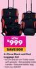 4-Piece Black And Red Luggage Set