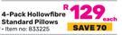 Mainstays 4-Pack Hollowfibre Standard Pillows