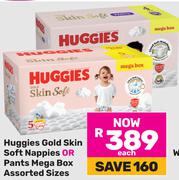 Huggies Gold Skin Soft Nappies Or Pants Mega Box (Assorted Sizes)-Each