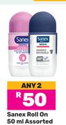 Sanex Roll On Assorted-For Any 2 x 50ml