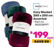 Mainstays Cozy Blanket Assorted-200 x 200cm Each