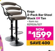 Koga 2-Pack Bar Stool (Black Or Tan)-Per Pack