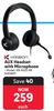 Karbon Aux Headset With Microphone KB-6522-BK