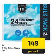 M 2 Ply Toilet Tissue-24's