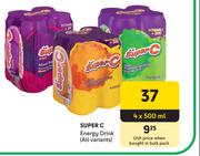 Super C Energy Drink-4 x 500ml