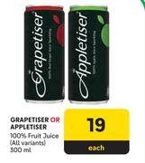 Grapetiser Or Appletiser 100% Fruit Juice-300ml