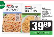 Spar Frozen Skinny Slap Fries,Straight Cut Or Oven Bake Crinkle Cut Chips Assorted-1Kg