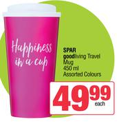 Spar Good Living Travel Mug Assorted Colours-450ml