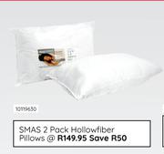 Sleepmasters 2 Pack Hollowfiber Pillows