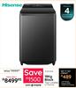 Hisense 18Kg Black Top Loader Machine WT311823UB