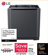 LG 18Kg Grey Twin Tub TT1861RWPT