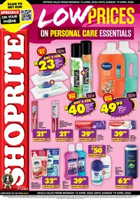 Shoprite Eastern Cape : Personal Care Essentials (13 April - 19 April 2026)
