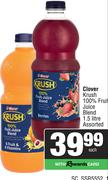 Clover Krush 100% Fruit Juice Blend Assorted-1.5Ltr Each