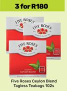 Five Roses Ceylon Blend Tagless Teabags-For 3 x 102s