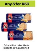 Bakers Blue Label Marie Biscuits Assorted-For 3 x 200g