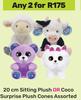 20cm Sitting Plush Or Coco Surprise Plush Cones Assorted-For 2