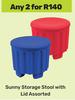 Sunny Storage Stool With Lid Assorted-For 2