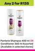 Pantene Shampoo 400ml Or Conditioner 360ml-For 2