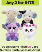 20cm Sitting Plush Or Coco Surprise Plush Cones Assorted-For 2