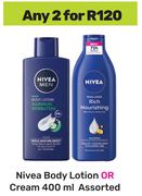 Nivea Body Lotion Or Cream Assorted-For 2 x 400ml