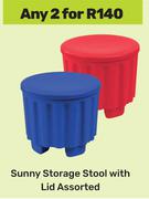 Sunny Storage Stool With Lid Assorted-For 2