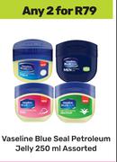 Vaseline Blue Seal Petroleum Jelly Assorted-For 2 x 250ml