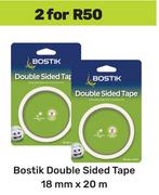 Bostik Double Sided Tape 18mm x 20m-For 2