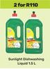 Sunlight Dishwashing Liquid-For 2 x 1.5L
