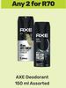 Axe Deodorant Assorted-For 2 x 150ml