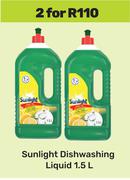 Sunlight Dishwashing Liquid-For 2 x 1.5L