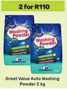 Great Value Auto Washing Powder-For 2 x 2Kg