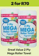 Great Value 2 Ply Mega Roller Towel-For 2