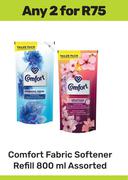 Comfort Fabric Softener Refill Assorted-For 2 x 800ml
