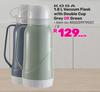 Koga 1.8L Vacuum Flask With Double Cup Grey Or Green-Each