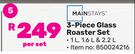 Mainstays 3 Piece Glass Roaster Set-Per Set