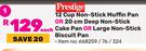 Prestige 12 Cup Non Stick Muffin Pan/20cm Deep Non Stick Cake Pan/Large Non Stick Biscuit Pan